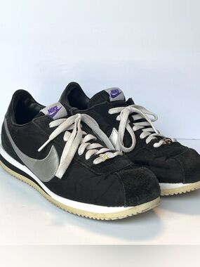 NIKE Cortez Los Angeles Black Silver Purple Retro Runner Sneakers Men’s 10